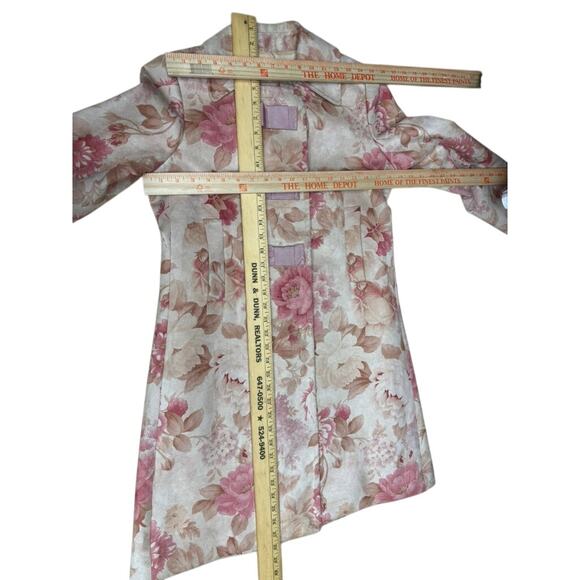 "MARIO BALTHAZAR" STUNNING Y2K Peonies Faux Suede Dress Coat SZ 2 RARE! PLZ READ - Picture 5 of 16